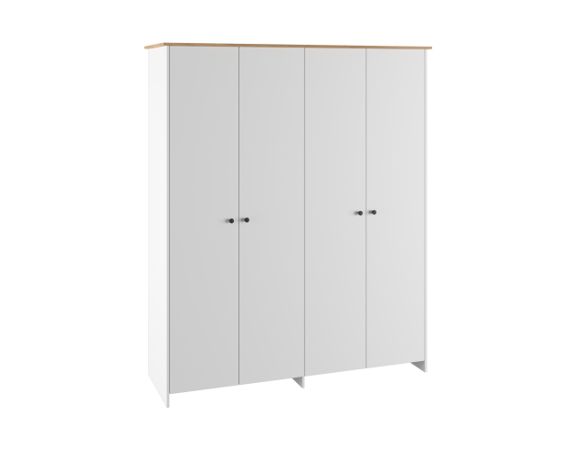 Шкаф четырехдверный Теодора (белый/дуб крафт золотой) Шкаф четырехдверный Теодора (белый/дуб крафт золотой)