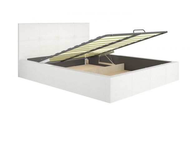 Кровать интерьерная 1,6м 72-02 ящик и ортопед с подъемом Милос Атлант (Белый) Кровать интерьерная 1,6м 72-02 ящик и ортопед с подъемом Милос Атлант (Белый)