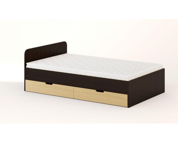 Кровать с ящиками 1200 (Венге/Беленый дуб) Кровать с ящиками 1200 (Венге/Беленый дуб)