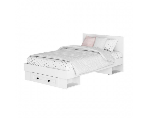 Кровать с основанием 1,2 Софт КР-06 белый / эмаль белая F26 Кровать с основанием 1,2 Софт КР-06 белый / эмаль белая F26