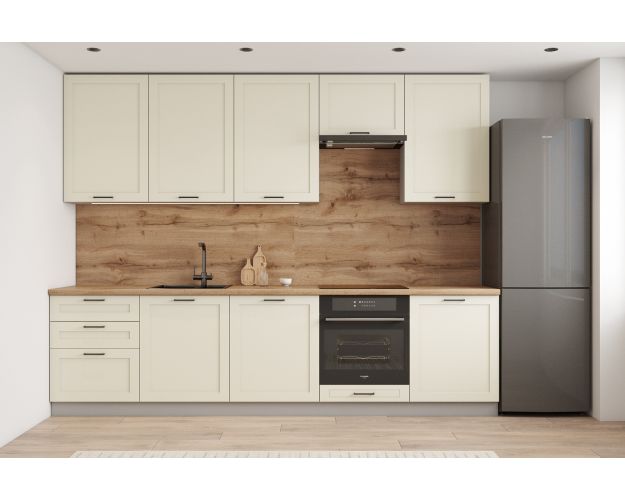 Кухня Квадро 3000 Ваниль кожа Кухня Квадро 3000 Ваниль кожа