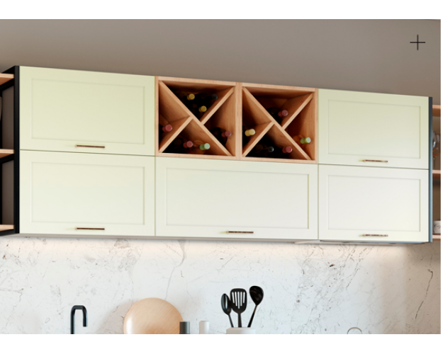 Кухня Квадро 3000 Ваниль кожа Кухня Квадро 3000 Ваниль кожа