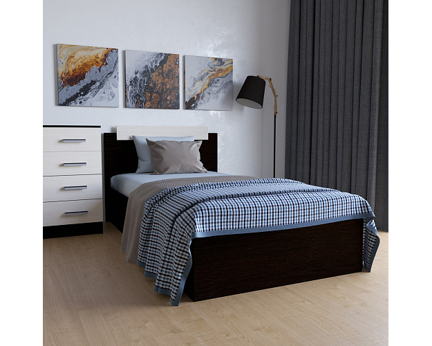 Кровать с основанием 1200 Эко венге / лоредо Кровать с основанием 1200 Эко венге / лоредо