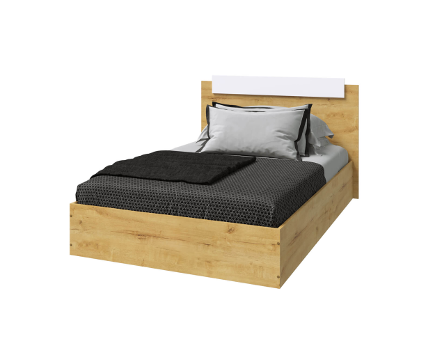 Кровать с основанием 900 Эко дуб вотан / белый Кровать с основанием 900 Эко дуб вотан / белый