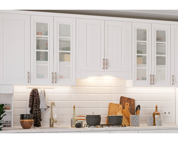 Кухня Лондон 2800х1000 Дуб белый Кухня Лондон 2800х1000 Дуб белый