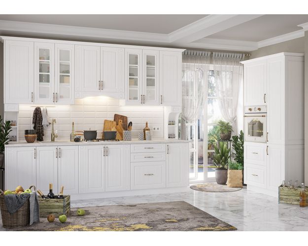 Кухня Лондон 2800х1000 Дуб белый Кухня Лондон 2800х1000 Дуб белый