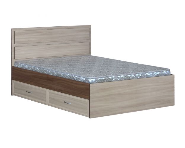 Кровать полуторная с ящиками 1200-2 без матраса (прямые спинки) Ясень Шимо темный/Ясень Шимо светлый Кровать полуторная с ящиками 1200-2 без матраса (прямые спинки) Ясень Шимо темный/Ясень Шимо светлый