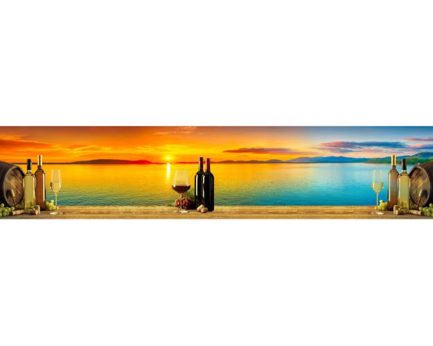 Кухонный фартук КМ 118 Закат природа вино Кухонный фартук КМ 118 Закат природа вино