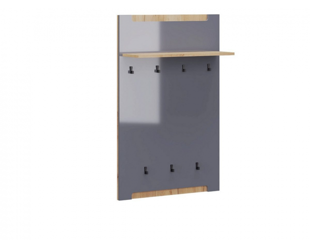 Панель вешалки Стокгольм графит глянец / крафт золотой Панель вешалки Стокгольм графит глянец / крафт золотой