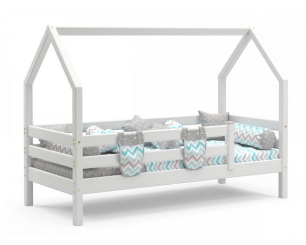 Кровать Соня с надстройкой (домик) Белый полупрозрачный