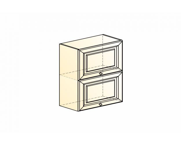 Монако Шкаф навесной L500 Н720 (2 дв. гл. гориз.) (Белый/Охра матовый)