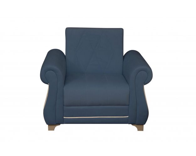 Кресло для отдыха "Порто" (велюр текстура кобальт / микровельвет крем)/осн.