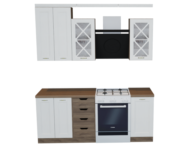 Кухня "Skandy" 2,0 м орех палдао / снежное дерево Кухня "Skandy" 2,0 м орех палдао / снежное дерево