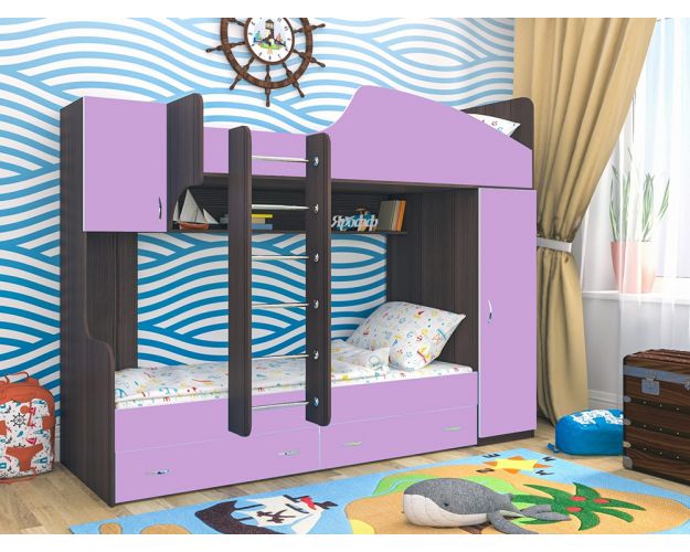 Кровать двухъярусная Юниор-2 Бодего/Ирис Кровать двухъярусная Юниор-2 Бодего/Ирис