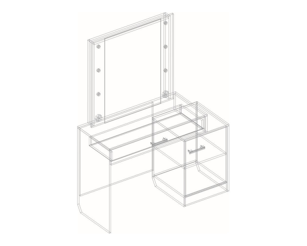 Туалетный стол Милана гаскон пайн / белый лофт Туалетный стол Милана гаскон пайн / белый лофт