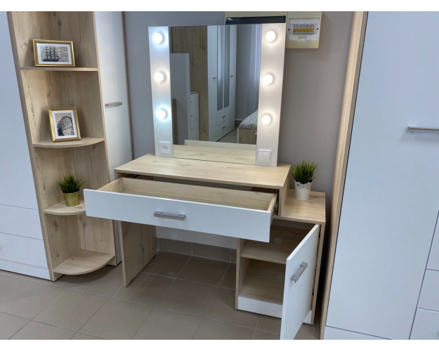 Туалетный стол Милана гаскон пайн / белый лофт Туалетный стол Милана гаскон пайн / белый лофт