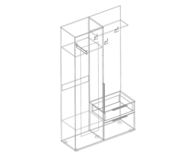 Прихожая Стил левая темно серый лофт / дуб золотистый Прихожая Стил левая темно серый лофт / дуб золотистый